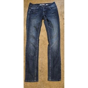 Paris Blues Dark Wash Slim Straight Jeans Women's Juniors Size 3 Mid Rise